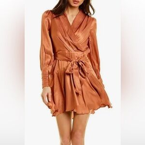 FATE Satin Faux Wrap Dress